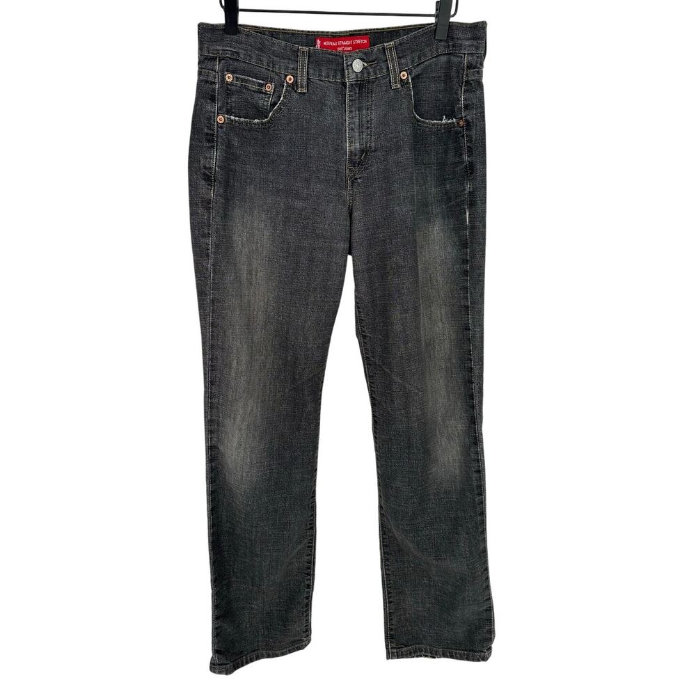 Vintage Levi s Nouveau Stretch 505 Jeans Womens 8 Black Straight Leg Y2K Grunge